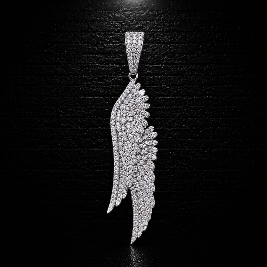 925 Sterling Silver Wing Moissanite Pendant – D Color VVS1