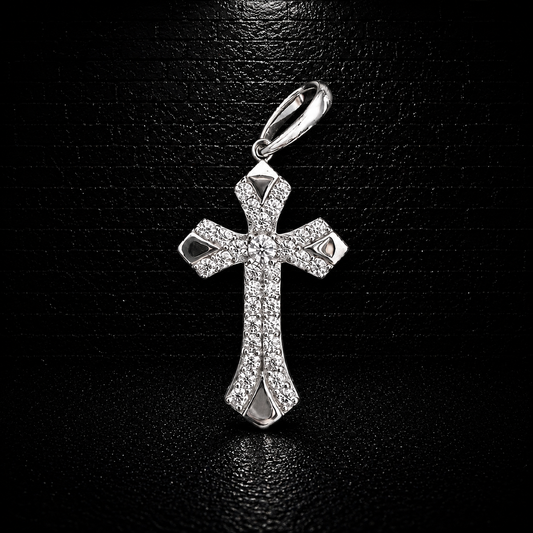 925 Sterling Silver Cross5 Moissanite Pendant – D Color VVS1