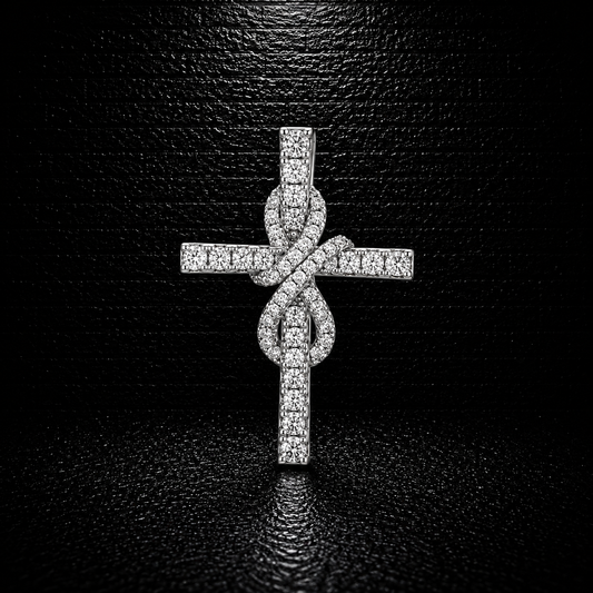 925 Sterling Silver Cross3 Moissanite Pendant – D Color VVS1
