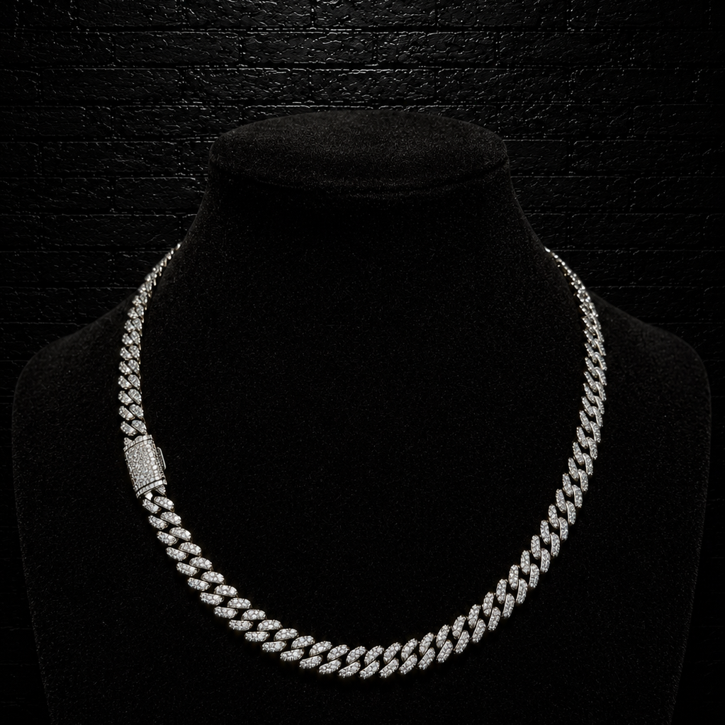 Cuban Link Chain 6mm | VVS1 Moissanite | 925 Sterling Silver
