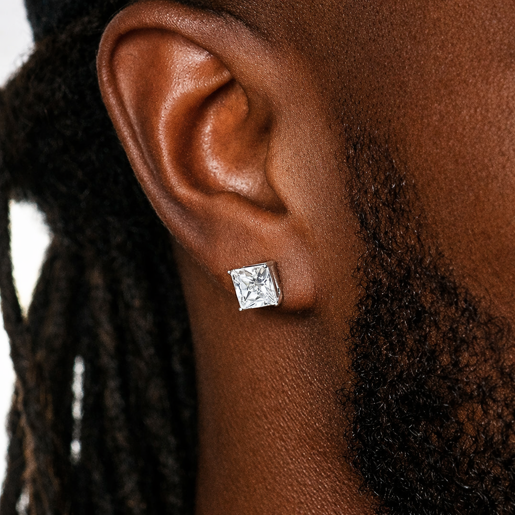 Moissanite Square Earrings VVS1 • 925 Sterling Silver