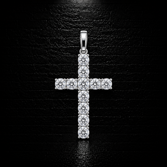 925 Sterling Silver Cross6 Moissanite Pendant – D Color VVS1