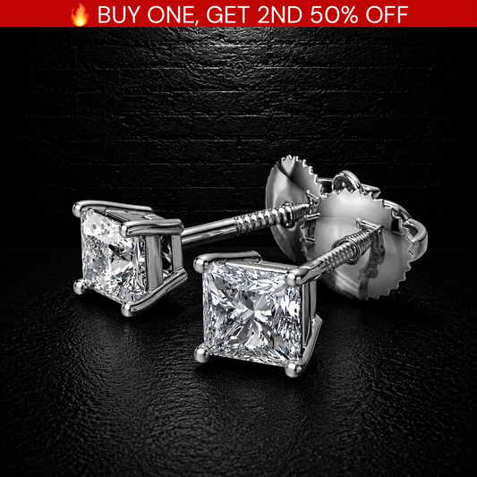 Moissanite Square Earrings VVS1 • 925 Sterling Silver
