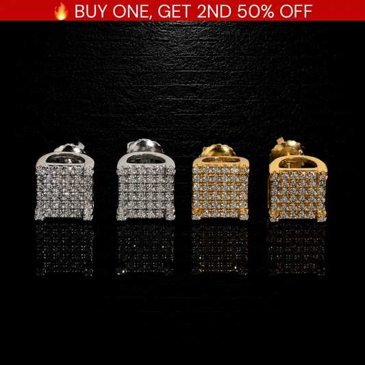 Moissanite Sq Earrings VVS1 • 925 Sterling Silver
