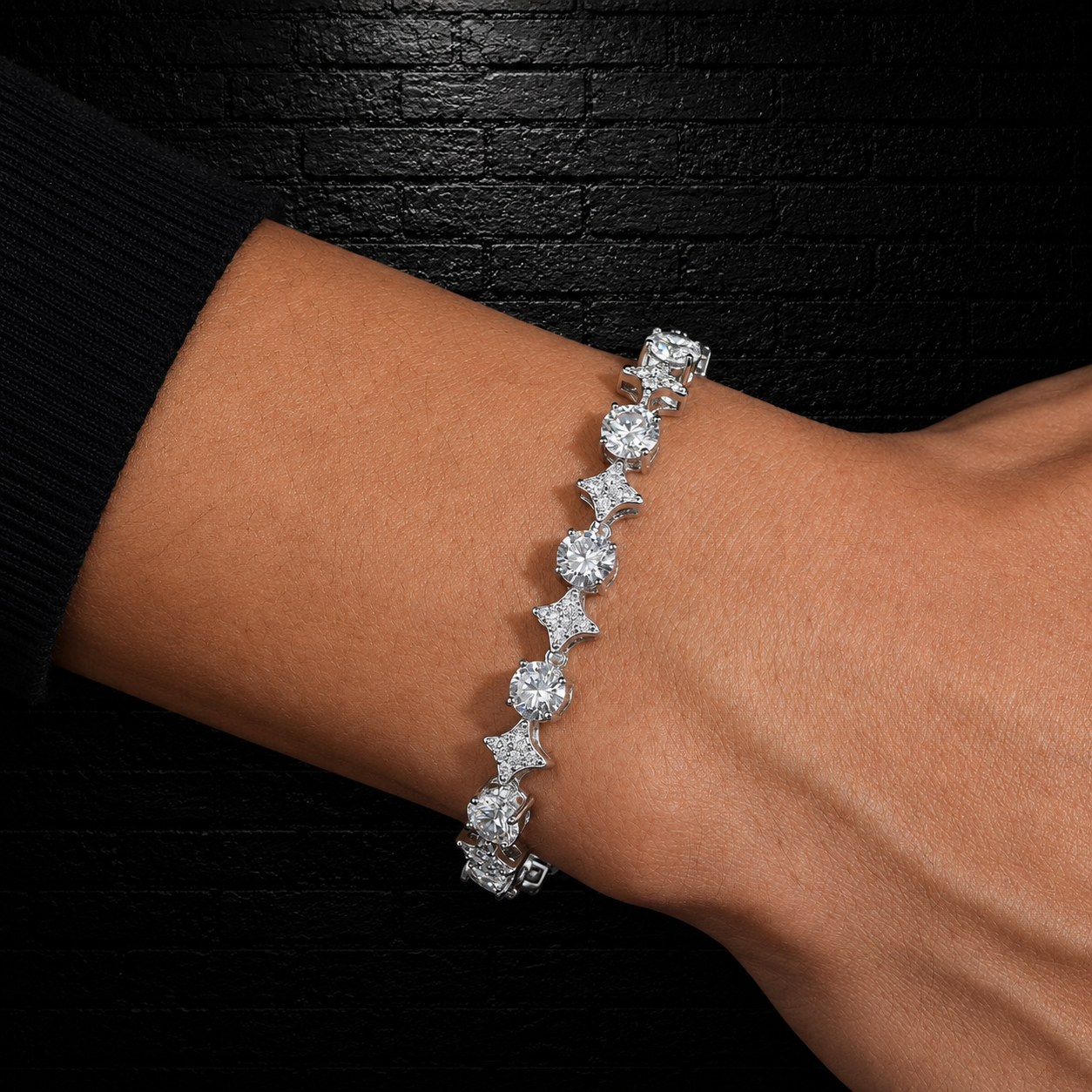 Tennis star Bracelet 8mm VVS1 | Moissanite | 925 Sterling Silver