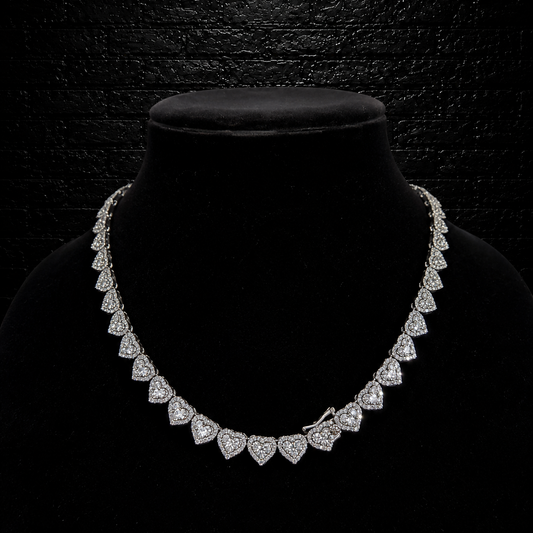 Hearts chain | VVS1 Moissanite | 925 Sterling Silver