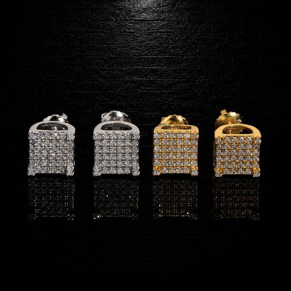Moissanite Sq Earrings VVS1 • 925 Sterling Silver