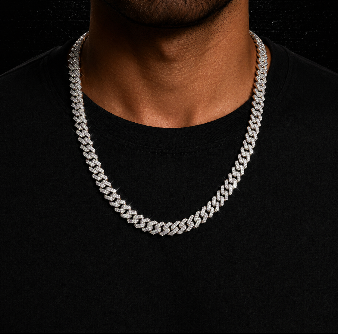 Cuban Link Chain 8mm | VVS1 Moissanite | 925 Sterling Silver
