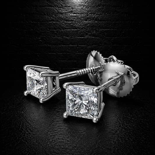 Moissanite Square Earrings VVS1 • 925 Sterling Silver