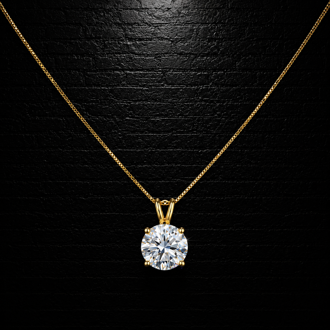 Solitarie Brilliance Necklace | VVS1 Moissanite | 925 Sterling Silver 14k Gold plating