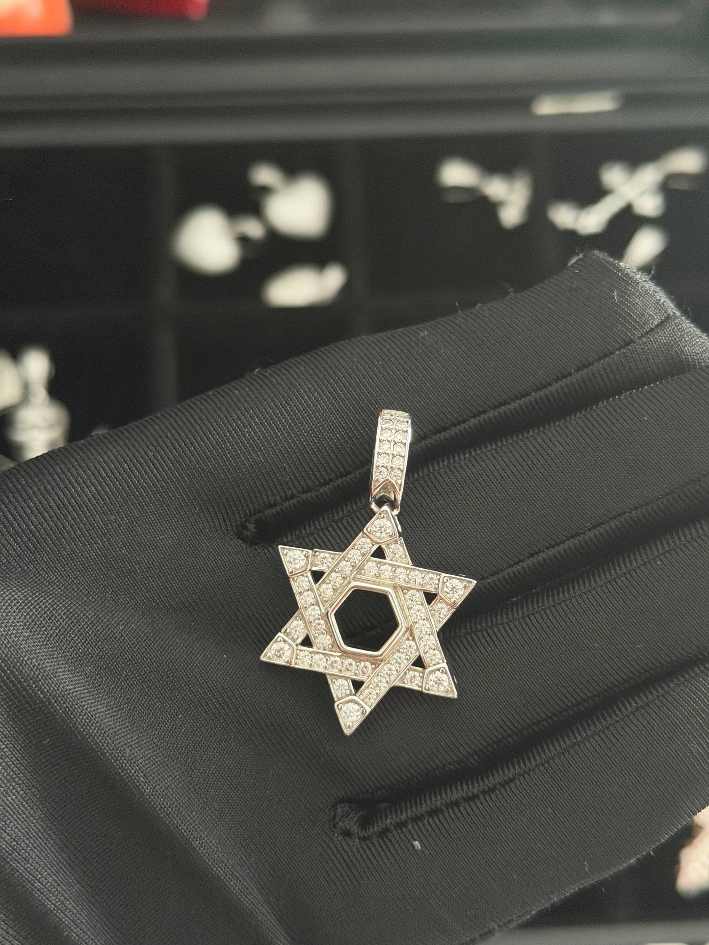 925 Sterling Silver Star Moissanite Pendant – D Color VVS1