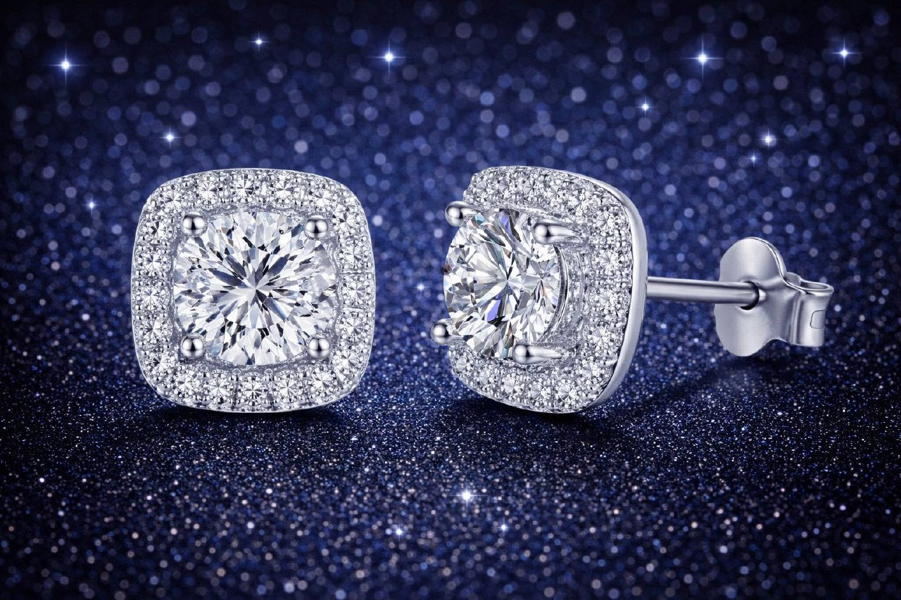 Moissanite Earrings VVS1 • 925 Sterling Silver