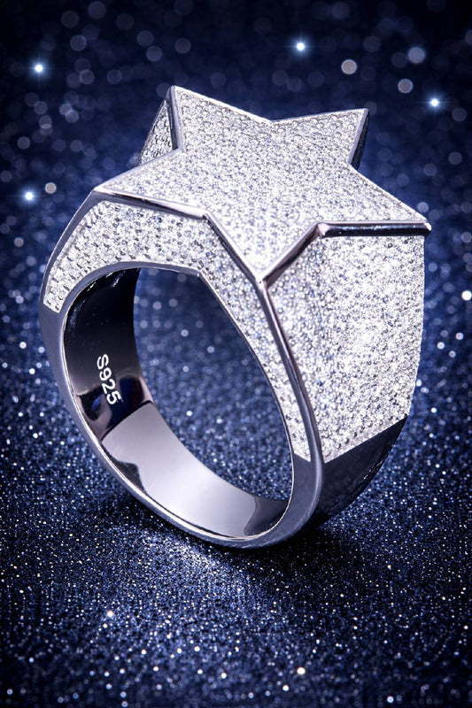 Star Moissanite Ring VVS1 • 925 Sterling Silver