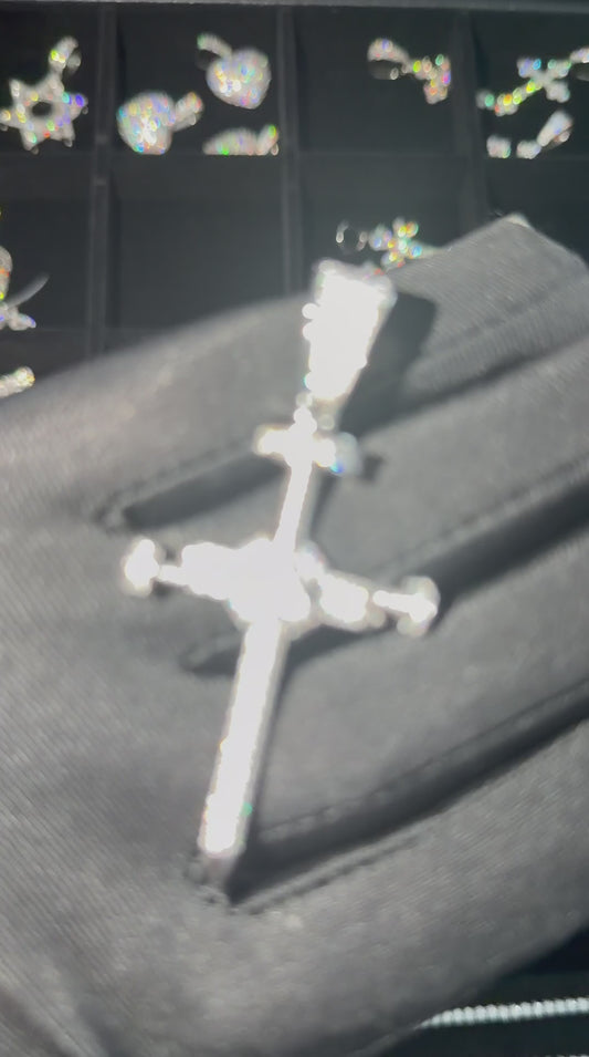 925 Sterling Silver Cross4 Moissanite Pendant – D Color VVS1