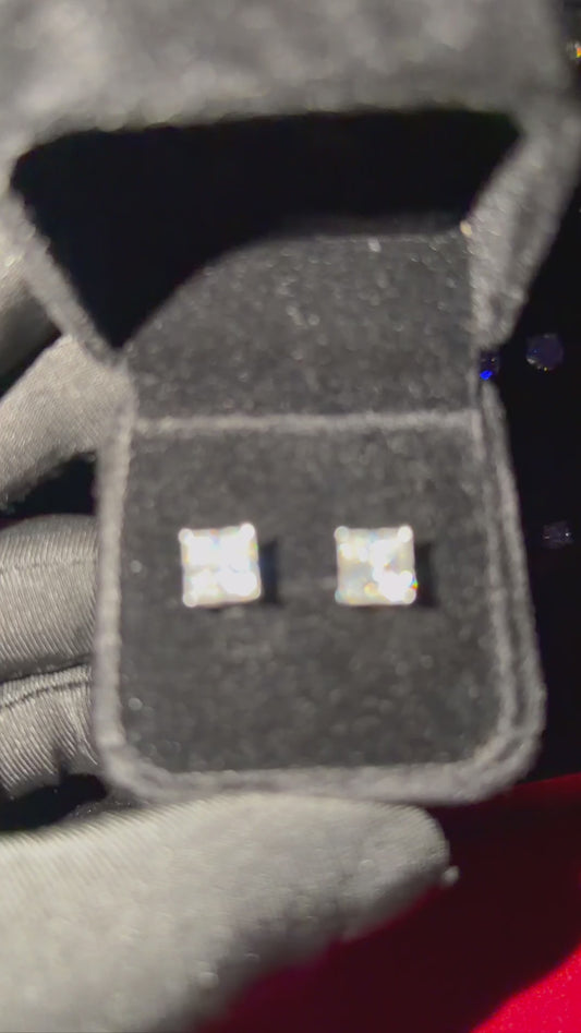Moissanite Square Earrings VVS1 • 925 Sterling Silver