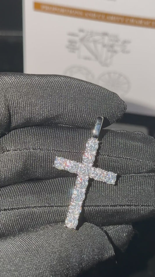 925 Sterling Silver Cross6 Moissanite Pendant – D Color VVS1